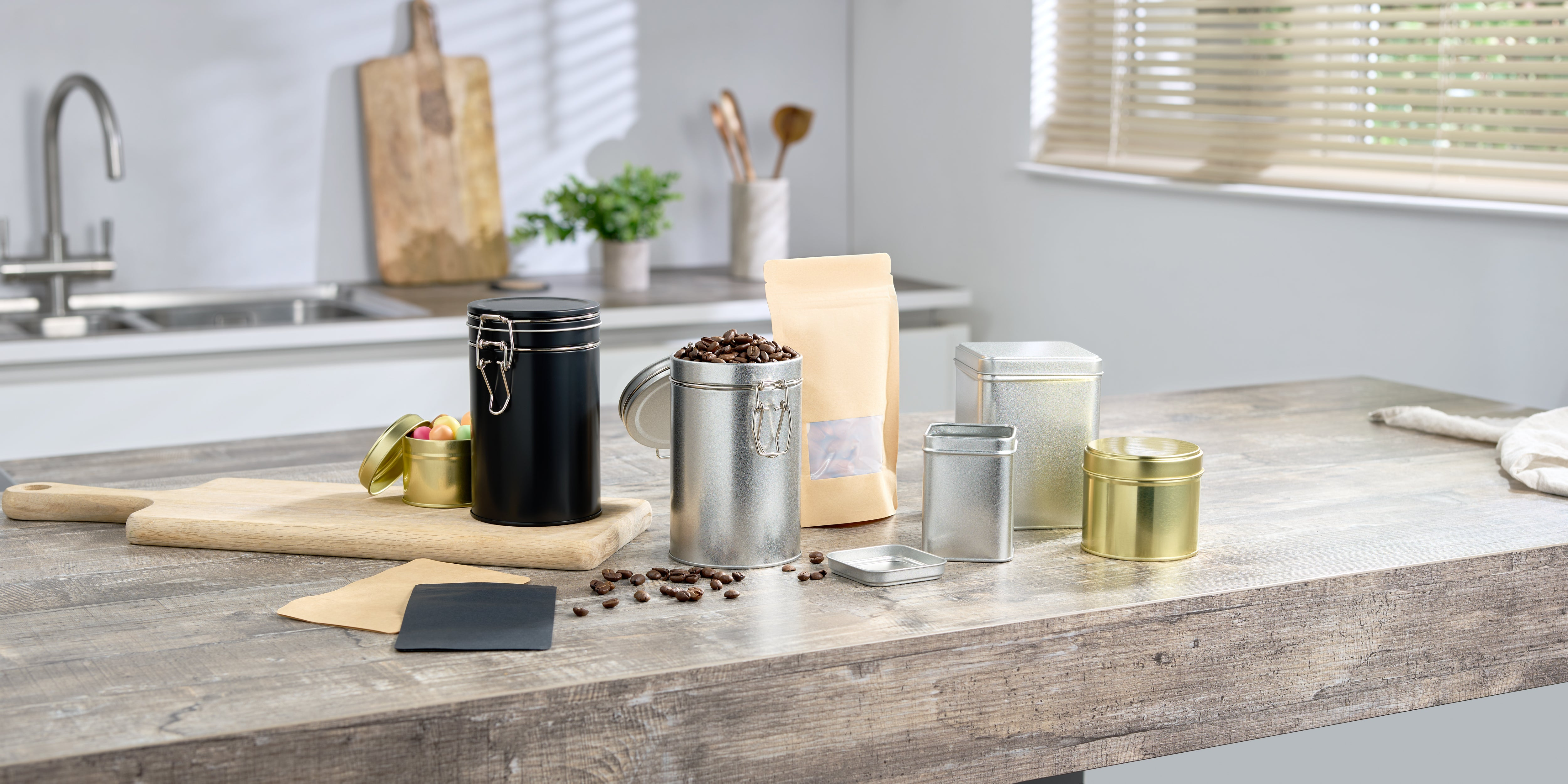 food packaging in the kitchen