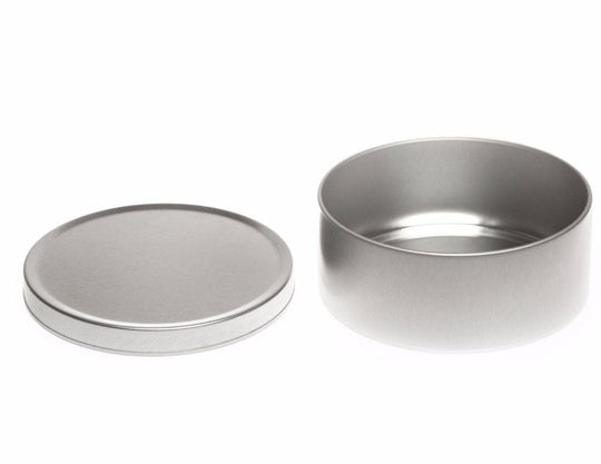 Silver and Gold Round Seamless Travel Sweet Solid Slip Lid Tins T0790 - Tinware Direct
