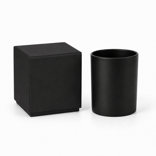 Stearinlysglas (Clear & Black)