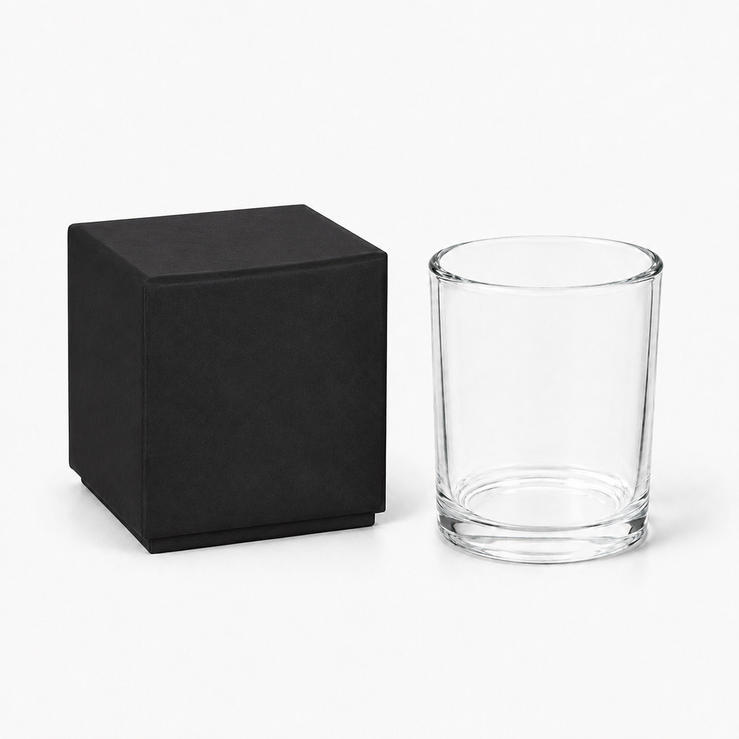 Stearinlysglas (Clear & Black)