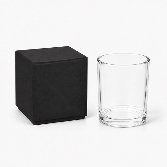 Stearinlysglas (Clear & Black)