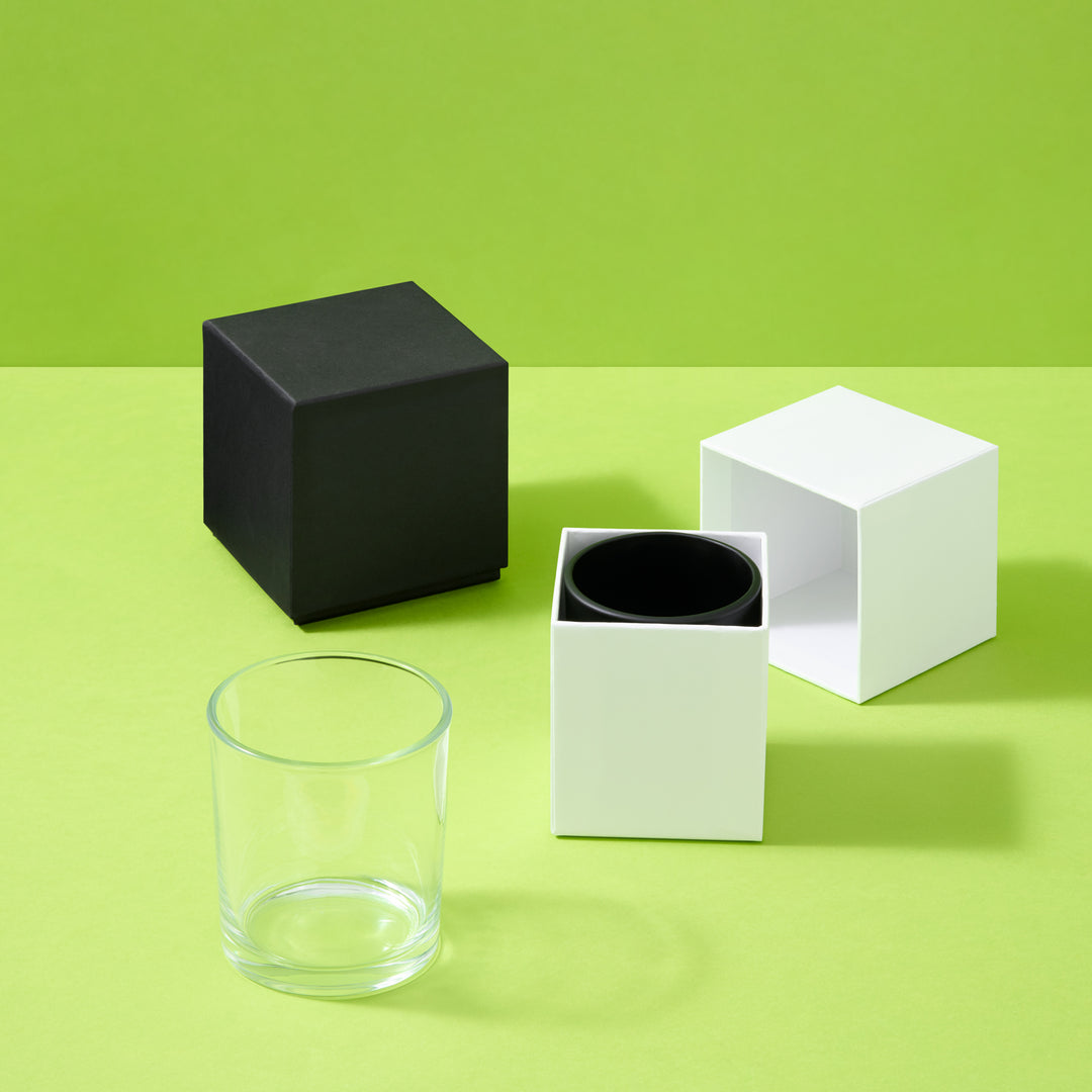 Stearinlysglas (Clear & Black)