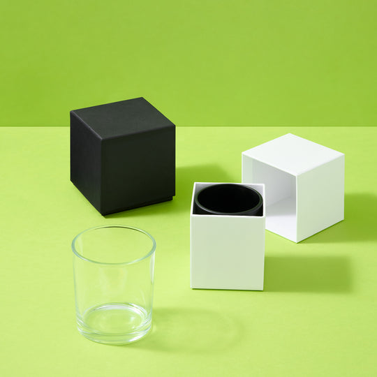Stearinlysglas (Clear & Black)