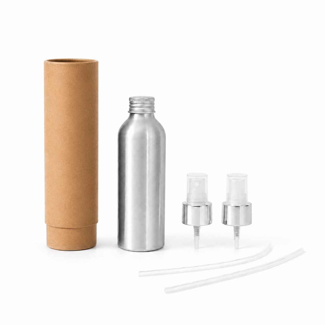 Flasker med skruelåg af aluminium med pumpe eller sprayhætter